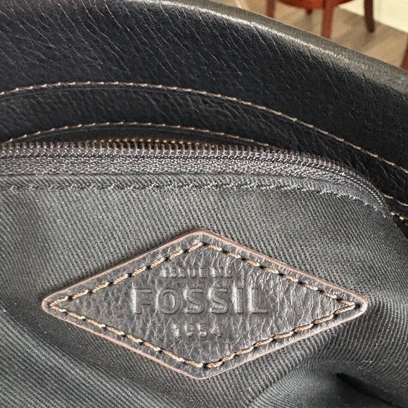 🖤🖤FOSSIL 1954 PEBBLED LEATHER BLACK MESSENGER/TOTE BAG!🖤🖤 - Picture 7 of 8